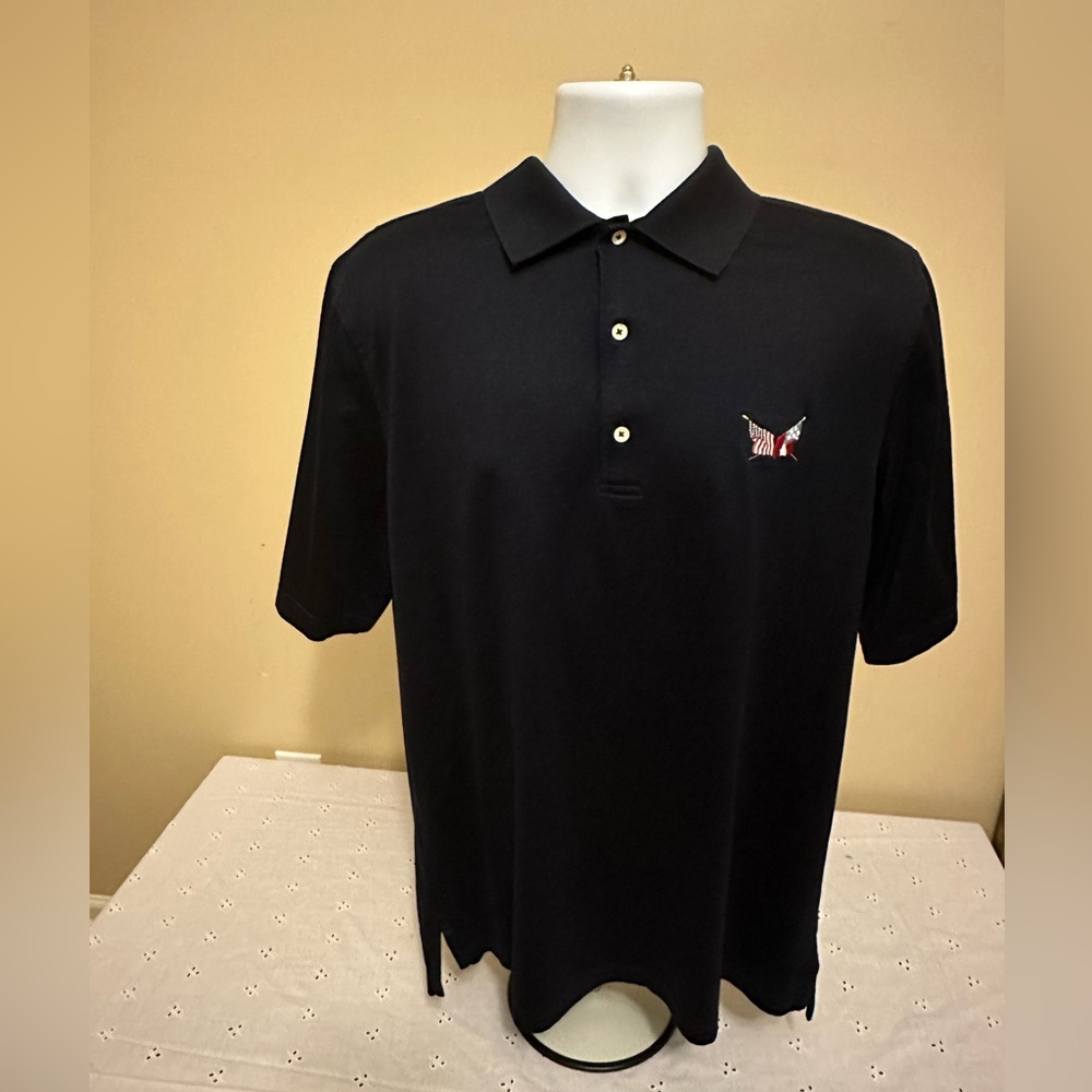 Seccession Golf Club By Fairway And Green Dark Blue Large Men's Polo 100% Cotton